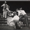 Janie Sell, John Travolta, Treat Williams and John Mineo in the stage production Over Here!