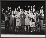 William Griffis, Patty Andrews, Janie Sell, Maxene Andrews [center] and unidentified others in the stage production Over Here!