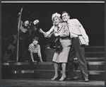 Patty Andrews, Jim Weston [right] and unidentified others in the stage production Over Here!