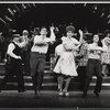 Treat Williams, Marilu Henner, John Mineo [center] and unidentified others in the stage production Over Here!