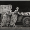 Patty Andrews and Maxene Andrews in the stage production Over Here!