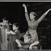 Terry Forman, Dewey Golkin, Bernadette Peters [standing with raised arms] and Jeffrey Golkin in the stage production The Penny Friend