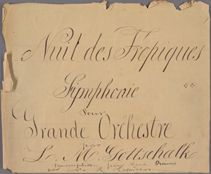 Nuit des tropiques: Symphonie pour grande orchestre par L. M. Gottschalk, transcription pour deux pianos par N. R. Espadero