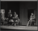 Leland Mayforth, Terry Culkin, Doug Chapin [seated], Roberts Blossom, Frances Heflin and Robert Shaw in the stage production The Physicists