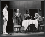 Hume Cronyn, Rod Colbin [background in shadow], Robert Shaw and George Voskovec in the stage production The Physicists