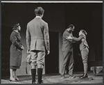 Frances Heflin, Leland Mayforth [back to camera] Robert Shaw and Doug Chapin in the stage production The Physicists