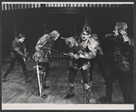 Powers Boothe [left] Michael Moriarty [second from left] and unidentified others in the 1974 Lincoln Center production of Richard III