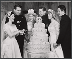 Linda Lavin, Adam Kennedy, Sylvia Miles, Mark Dawson, Janis Hansen and Thomas Connolly in the stage production The Riot Act