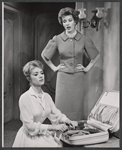 Inger Stevens and Julia Meade in the stage production Roman Candle