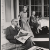 Wilfrid Hyde-White, Anna Massey and Adrianne Allen in the stage production The Reluctant Debutante