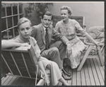 Anna Massey, John Merivale and Adrianne Allen in rehearsal for the stage production The Reluctant Debutante