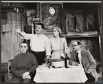 Leon Belasco, Henry Lascoe, Hildegarde Neff and David Opatoshu in the stage production Silk Stockings