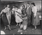 Anna English, Josephine Woods, Charles A. McRae, John Bouie, Claudia McNeil and unidentified others in the stage production Simply Heavenly