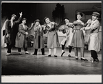 Shmulik Goldstein, Mina Bern [center] and unidentified others in the stage production Sing Israel, Sing