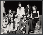 Michael Calkins, Emily Bindiger, Gale Garnett, Nicolas Surovy, Leonard Cohen, Pamela and Rosemary Radcliffe in the stage production Sisters of Mercy