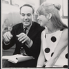 Victor Spinetti and Julie Harris in rehearsal for the stage production Skyscraper