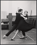 Michael Kidd and Julie Harris in rehearsal for the stage production Skyscraper