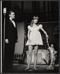 Unidentified actor and Julie Harris in the stage production Skyscraper