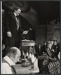 Howland Chamberlain [lower left] George C. Scott [standing left] Gretchen Wyler [seated at right in striped dress] and unidentified others in the stage production Sly Fox