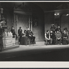 Howland Chamberlain, George C. Scott, James Gallery, Hector Elizondo, Jack Gilford, Bob Dishy, Trish Van Devere, Gretchen Wyler, Calvin Jung [at center right in cowboy hat], John Ramsey [next to Jung] and unidentified others in the stage production Sly Fox