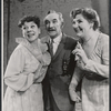 Louise Larabee, Joseph Macaulay and Justine Johnston in the stage production Smiling the Boy Fell Dead