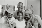Tiger Haynes, Stephanie Mills, Stu Gilliam, and Ted Ross during rehearsals for the stage production The Wiz