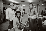 Gilbert Moses, Charlie Smalls, William F. Brown, and Ken Harper during rehearsals for the stage production The Wiz
