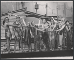Michael Karm, Walter Willison, Madeline Kahn, Joan Copeland, Harry Goz, Tricia O'Neil, Danny Kaye and Marilyn Cooper in the stage production of Two by Two