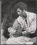 Raul Julia and Clifton Davis in the stage production Two Gentlemen of Verona