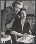 Burgess Meredith and Pauline Flanagan in rehearsal for the stage production Ulysses in Nighttown