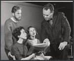 Donald Moffitt [right] and unidentified others in rehearsal for Ulysses in Nighttown