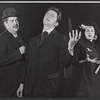 Zero Mostel [at left], Robert Brown and unidentified in the 1958 Off-Broadway production of Ulysses in Nighttown