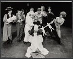 Zero Mostel [seated center], David Ogden Stiers [behind him] and unidentified others in the 1974 Broadway production of Ulysses in Nighttown