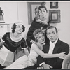 Peggy Romano [seated left], Fayne Blackburn [seated center], Peter Pagan [seated right] and unidentified [standing] in the stage production The Villa of Madame Vidac