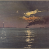 North (Hudson) River - [River scenes - Sunset - Statue of Liberty.]