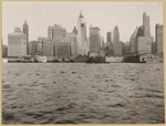 North (Hudson) River - River scenes - Lower Manhattan skyline - [Adams Express Building - Bankers Trust Company - Equitable Trust Company - Singer Manufacturing Company - West Street Building - Woolworth Building - Municipal Building - Hudson Railroad Terminal - Bank of Manhattan - City Bank-Farmers Trust Company - Downtown Athletic Club - Irving Trust Company.]