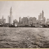 North (Hudson) River - River scenes - Lower Manhattan skyline - [Adams Express Building - Bankers Trust Company - Equitable Trust Company - Singer Manufacturing Company - West Street Building - Woolworth Building - Municipal Building - Hudson Railroad Terminal - Bank of Manhattan - City Bank-Farmers Trust Company - Downtown Athletic Club - Irving Trust Company.]