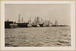 North (Hudson) River - [Lower New York skyline - Bank of Manhattan - Irving Trust Company - New York Telephone Company - Singer Manufacturing Company - Woolworth Building.]