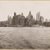 North (Hudson) River - [Lower New York skyline - Bank of Manhattan - Irving Trust Company - West Street Building - City Bank-Farmers Trust Company - Downtown Athletic Club - Standard Oil Company - Woolworth Building - Whitehall Building.]