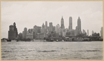 North (Hudson) River - [Lower New York skyline - Bank of Manhattan - Irving Trust Company - West Street Building - City Bank-Farmers Trust Company - Downtown Athletic Club - Standard Oil Company - Woolworth Building - Whitehall Building.]