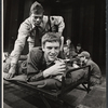 Albert Hall and William Atherton [foreground] and unidentified others in the 1971 Off-Broadway production of The Basic Training of Pavlo Hummel