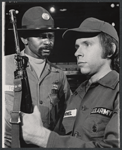 Frank Adu and Bob Balaban in the stage production The Basic Training of Pavlo Hummel