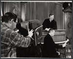 Unidentified actors and Bert Lahr in the stage production The Beauty Part