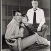 Anthony Quinn, unidentified actress, and Laurence Olivier during rehearsal for the stage production Becket