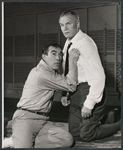 Anthony Quinn and Laurence Olivier during rehearsal for the stage production Becket