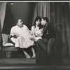 Anthony Quinn, unidentified actress, and Laurence Olivier in the stage production Becket