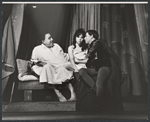 Anthony Quinn, unidentified actress, and Laurence Olivier in the stage production Becket