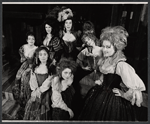 Publicity photograph of (clockwise from bottom) Irene Frances Kling, Kathleen Widdoes, Marilyn Sokol, Tanny McDonald, Jeanne Arnold, unidentified, and Lynn Ann Leveridge in the stage production The Beggar's Opera