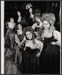 Publicity photograph of (clockwise from bottom) Irene Frances Kling, Kathleen Widdoes, Marilyn Sokol, Tanny McDonald, Jeanne Arnold, unidentified, and Lynn Ann Leveridge in the stage production The Beggar's Opera