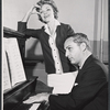 Ulla Sallert and composer Mark Sandrich, Jr. during rehearsal for the stage production Ben Franklin in Paris